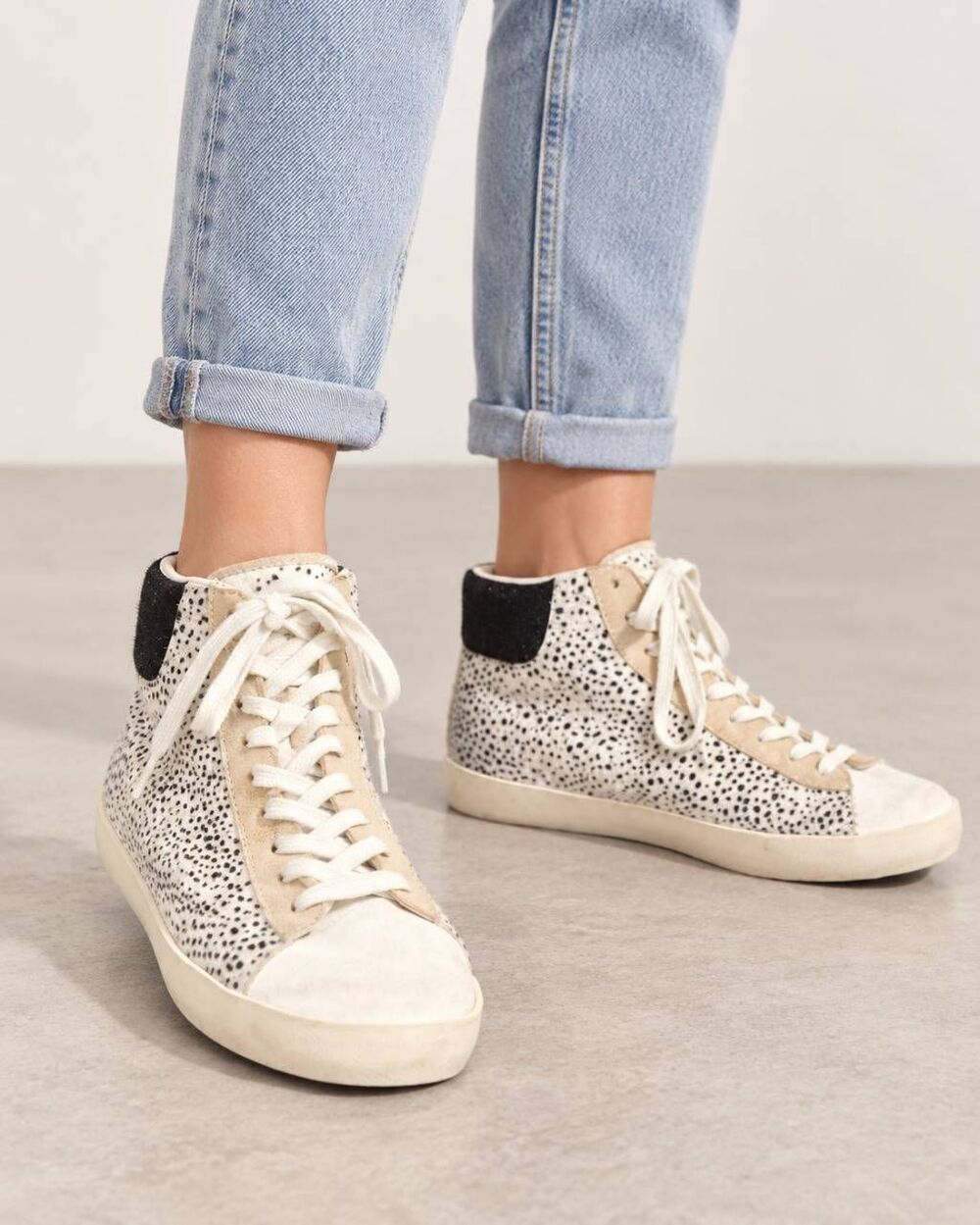 Gola Nova High Oasis Women’s Size 8 Off White Leopard High Top Sneakers CLB289